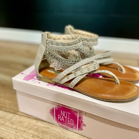 Not Rates Lace Rhinestone Sandals - Picture 3 of 5